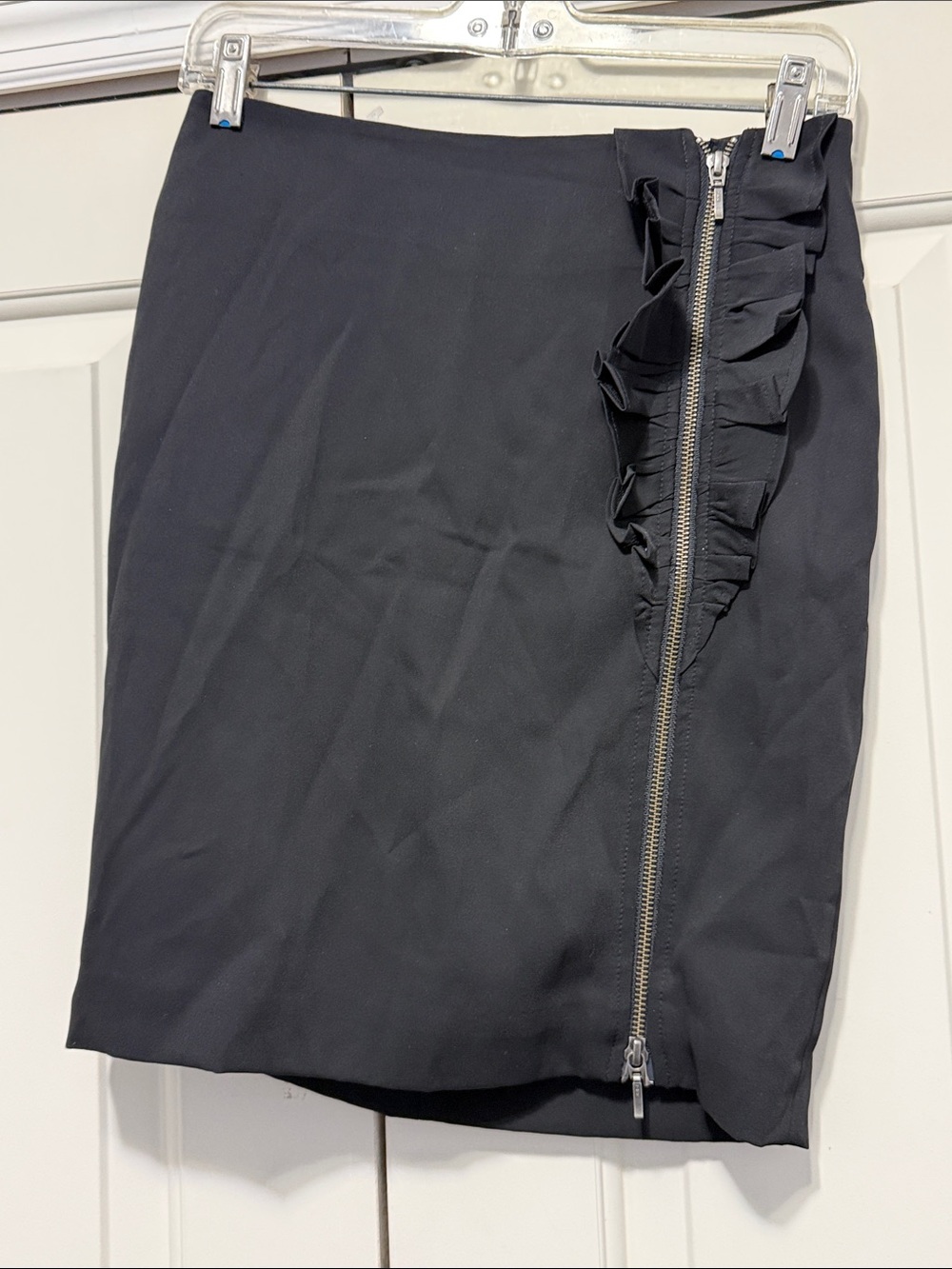 Banana Republic Black Mini Skirt with Exposed Zipper